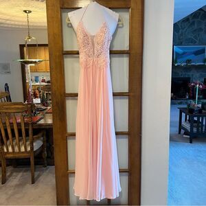 FAVIANA V-Neckline Halter Gown Pink Size 2